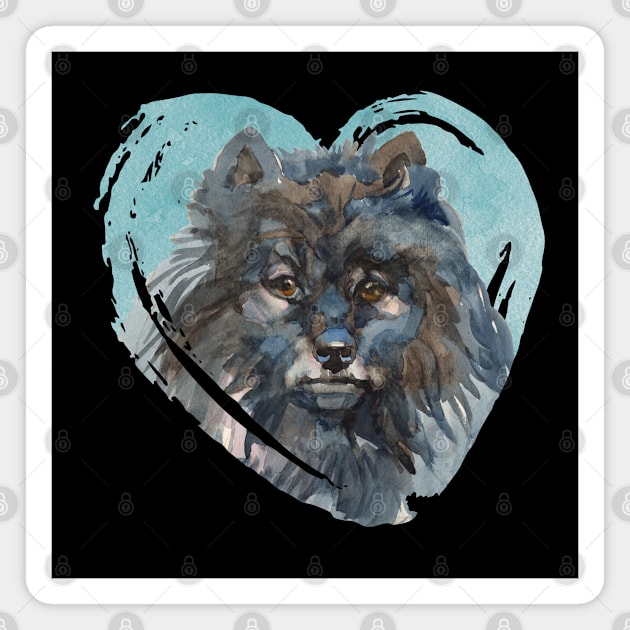 Keeshond Portrait Magnet by AngelFlame